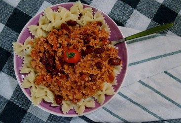 Φαρφάλες με κιμά σόγιας