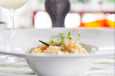 Ριζότο Κολοκύθας με flakes από λουκάνικα chorizo